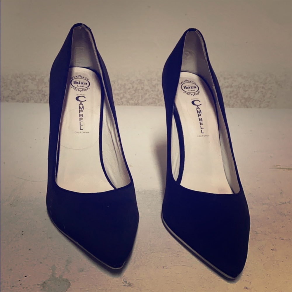 Black pointed heels